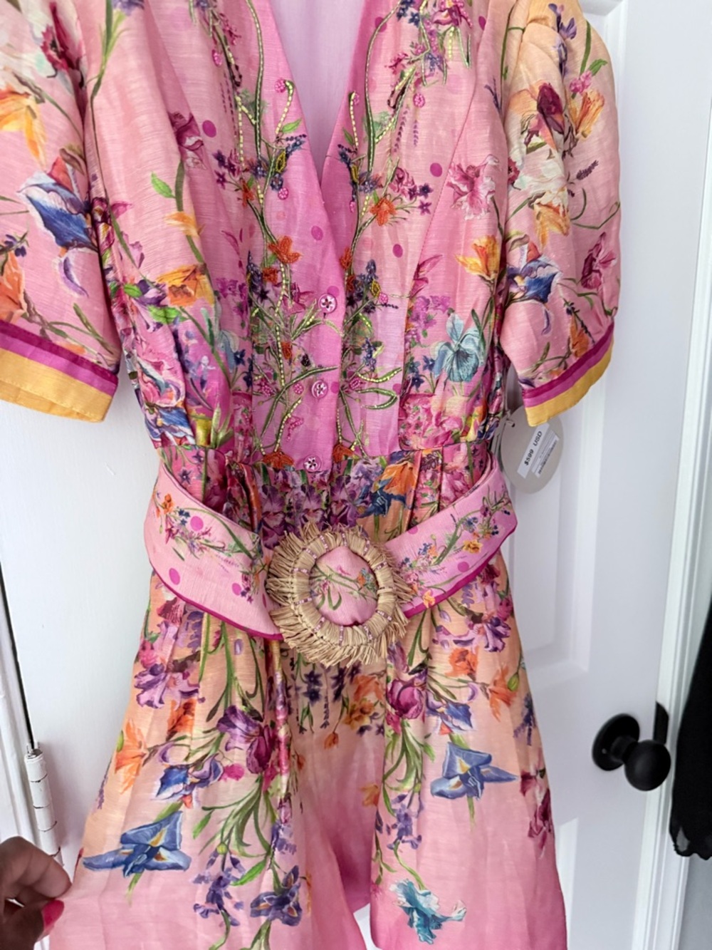 NWT La Fuori Pink Floral Short Jumpsuit - Picture 4 of 8